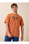 Typography Back Print Oversized Rust T-shirt - 3
