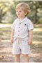 Boys 2 Pc Set "Blue-Stripe Seersucker Shirt & Shorts Set