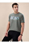 Chest Graphic Print Regular Fit Lt. Olive T-shirt - 2