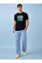 Chest Logo Print Regular Fit Black T-shirt - 5