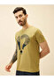 Printed Regular Fit Khaki T-shirt - 2