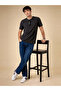 Textured Regular Fit Round Neck Charcoal T-shirt - 5