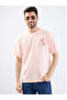 Back Print Peach Oversized T-shirt - 6
