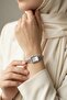 Square White Frame Elegant Silver Women Wrist Watch - 2