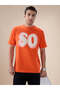 Front & Back Typography Printed Rust Oversized T-shirt - 3