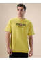 Typography Back Print Oversized Lime T-shirt - 3