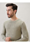 Textured Full Sleeve Regular Fit Pista Green T-Shirt - 4