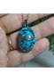 Iran Nishabur Turquoise - Turquoise Stone - Steel Chain Natural Stone Necklace -16A- Only Hand Made