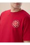 Puff Back Print Oversized Maroon T-shirt - 4