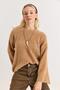 Women's crew neck Oversized soft fleece mink sweater - 2