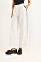 Women's Trousers with Side Stripes Wide-Leg White - 5