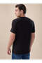 Chest Graphic Print Regular Fit Black T-shirt - 3
