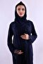 Cotton Piece Maternity and Breastfeeding Pajama Set with Hijab Effortt - Navy Blue - 3
