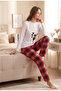 Set of Cotton Vectorial Heart Figured Lover Couple Pajamas - 2