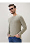 Textured Full Sleeve Regular Fit Pista Green T-Shirt - 2
