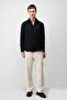 Black Crinkled Relax Fit Men's Shirt