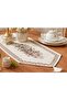 Vintage Bouquet Tasseled Table Runner Set+ Cushion 5 Pieces – 1 X35X90 Table Runner + 2 X35X45+ 2 X45X45 Cushion - 2