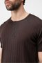 Brown Textured Men's Knitwear T-Shirt - 6