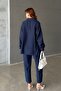 Women's Linen Look Shirt and Pants Top and Bottom Set - 7