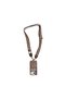 iPhone 17 Pro Max Licensed 4g and Text Logo Case + Card Holder + Strap Lanyard 3in1 Set Brown - 7