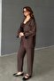 Women's Linen Look Shirt and Pants Top and Bottom Set - 4