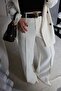 Sewing and Belt Detail Wide-Leg Pants - 2