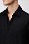 Black Crinkled Relax Fit Men's Shirt - 5