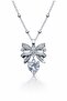 Silver Color Bow White Heart Model Ball Chain Steel Necklace - 2