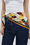 I Silk Satin Scarf with Classic Horse Figure in a Square Pattern (70*70cm) - 3