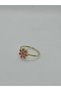 Flower Model Steel Children's Ring with Enamel Embroidery, Yellow Gold Color Plated, Adjustable Size - 7