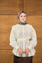 Women's Ruffle Detail Shirt White - 3