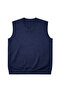 Men's Large Size Melange Navy Blue V-Neck Sweater 3Xl-4Xl-5Xl-6Xl - 4