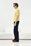 Textured Cycling Collar Yellow Tricot T-Shirt - 3