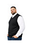 Men's Large Size Anthracite V-Neck Sweater 3Xl-4Xl-5Xl-6Xl - 2