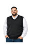 Men's Large Size Anthracite V-Neck Sweater 3Xl-4Xl-5Xl-6Xl