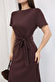 Women's Short Sleeve Side-Tie Dress - 5