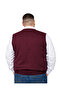 Men's Large Size Burgundy V-Neck Sweater 3Xl-4Xl-5Xl-6Xl - 3