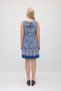 Patterned Viscose Jile Dress - Navy Blue - 6