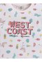 Girls West Coast Print Cotton Pajama Set – T-Shirt & Shorts Nightwear - 4