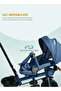 3-in-1 Baby Tricycle with Push Handle, Canopy & Rotatable Seat | Kids Cycle 1.5-5 Years Blue - 2