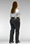 59024 Large Size Jeans with Stone Detail on the Hem - Anthracite - 7