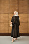 Women's Double Pocket Look Zippered Skirt Suit Brown - 3