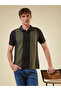 Olive Black Cut & Sew Panel Regular Fit Polo T-shirt - 6
