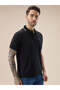 Solid Regular Fit Brand Logo Print Black Polo T-shirt - 2