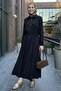 Pocket Cover Detailed Zippered Black Modal Set