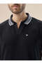 Waffle Textured Regular Fit Balck Polo T-shirt - 4