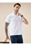White Textured Vertical Stripe Regular Fit Polo T-shirt - 6