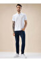 White Textured Vertical Stripe Regular Fit Polo T-shirt - 5