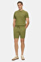 Taylor Khaki Crew Neck Crinkle Lightweight Fabric Metal Logo Standard Fit Men's Tshirt - 3