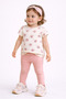 Girls 2 Pc Set Ladybug Flutter Ruffle-Sleeve Tee & Bow-Waist Leggings Set